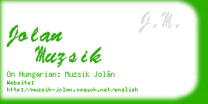 jolan muzsik business card