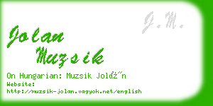 jolan muzsik business card